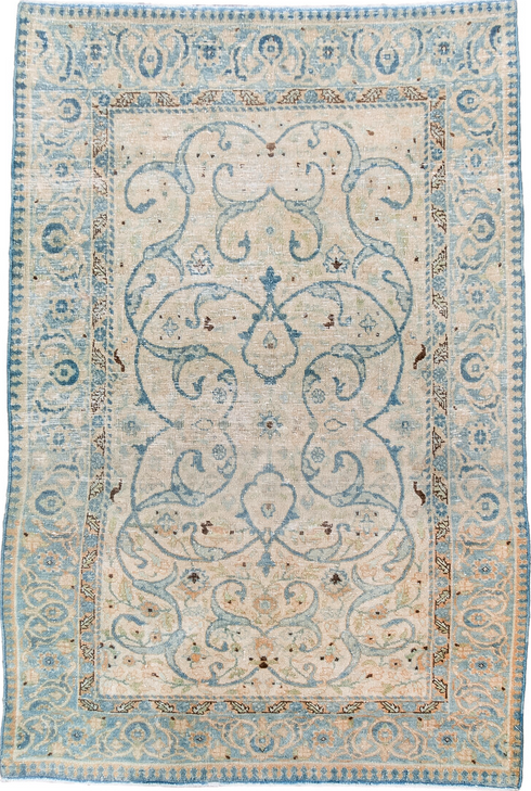 Antique Tabriz Area Rug (2' x 4')